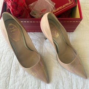 René Caovilla Nude Patent Iridescent Pumps – 40 – Made in Italy – Original Box